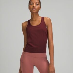 Lululemon swiftly tech tank 2.0 race length in red merlot